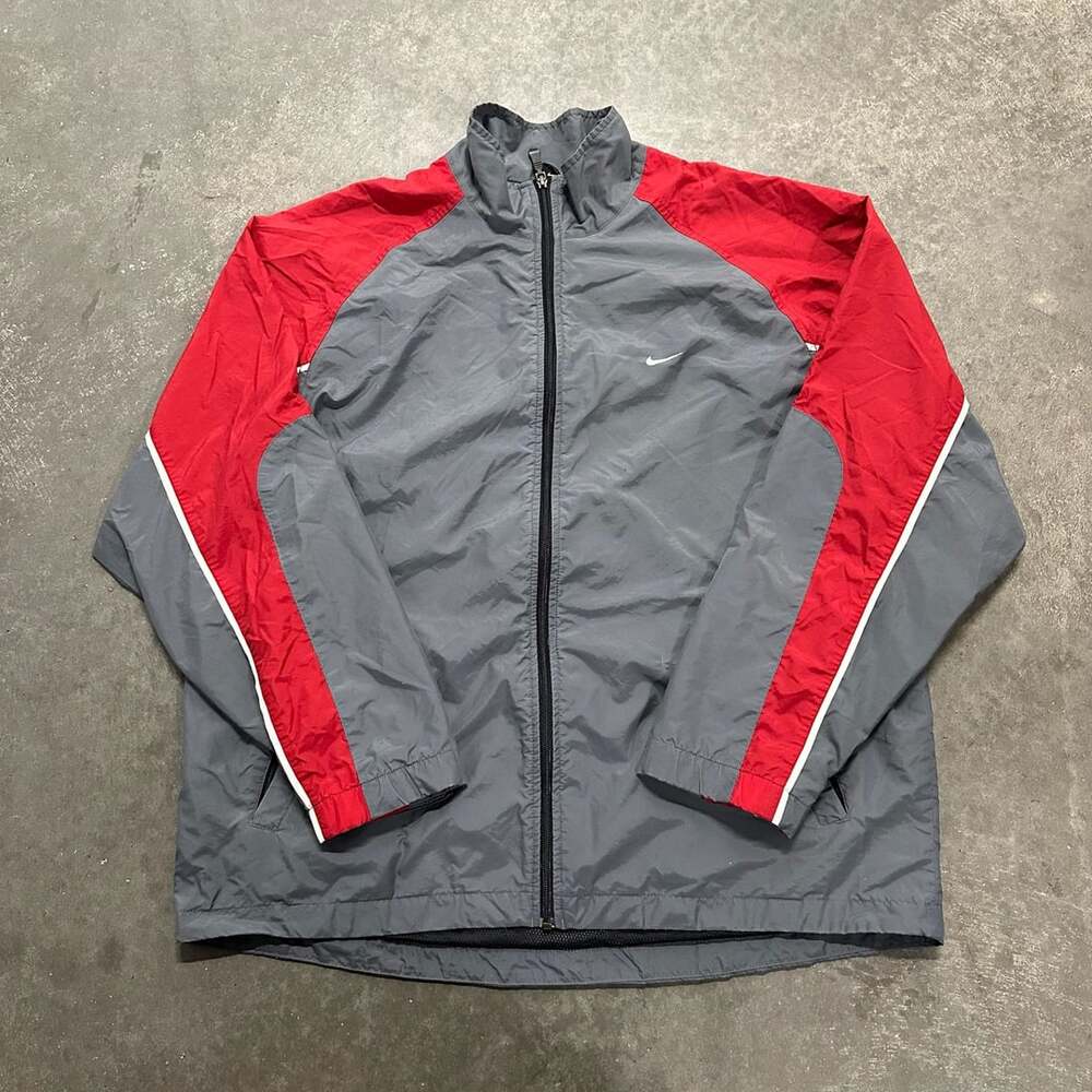 Vintage Nike Y2K Windbreaker Jacket XL Spellout Track Swoosh Full Zip